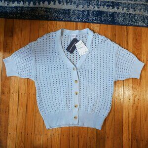 Melrose And Market Short Sleeve Blue Cardigan NWT